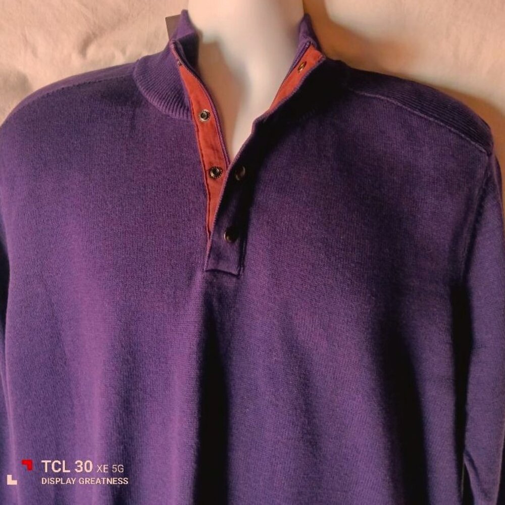 Men's Purple 1/2 Zip Pullover Sweater Size Large NWT